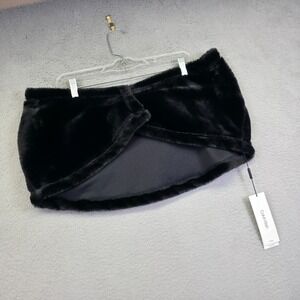 Calvin Klein Bolero Shrug Womens M Black Faux Fur Evening Formal Cover Up Short